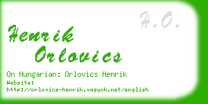 henrik orlovics business card